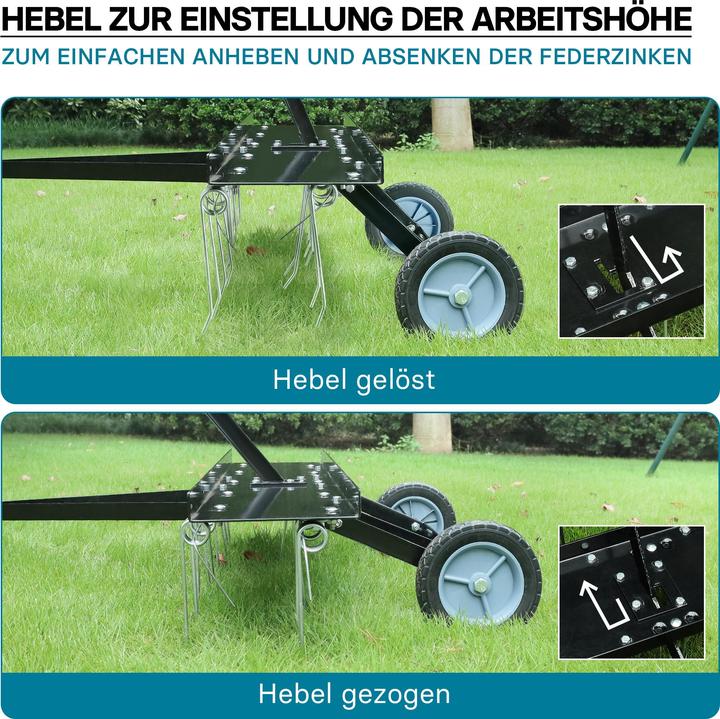 Produktbild Wiltec Vertikutierer 100cm für Aufsitzmäher Rasenlüfter Rasenpflege Rasentraktor