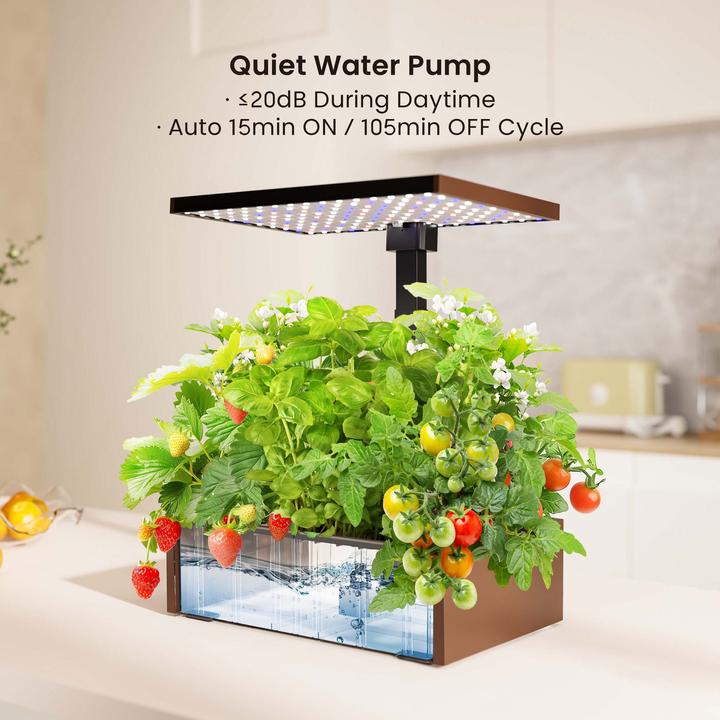 Actual product image Wiltec Indoor garden system brown Herb garden Mini garden for indoors LED