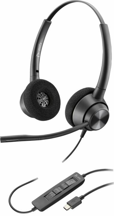 Produktbild Poly HP EncorePro 320 USB-C Stereo Headset, Wired, Office/Call center, 105 g, Headset, Black (Kabelgebunden, USB-C)