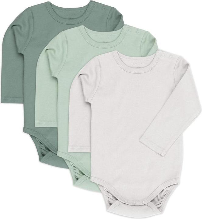 La Loona LaLoona Baby-Bodys & Wickelbodys Body Langarm 3er Pack - Grün - (74, 80)