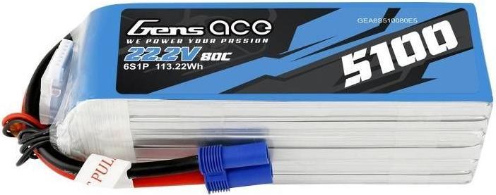 Produktbild Gens Ace Lipo Pack 5100mAh 22,2V 80C 6S1P(EC5) (22.20 V, 5100 mAh)
