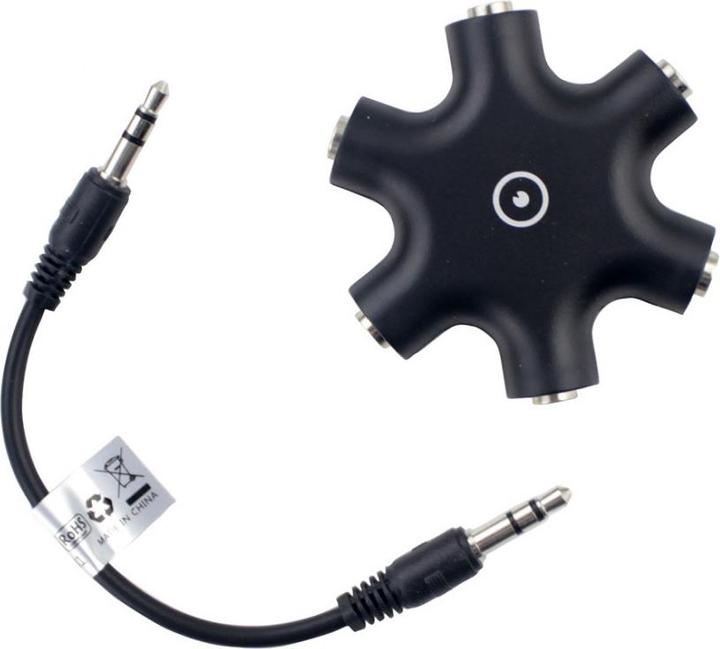 Actual product image Muvit Connect Hub Jack 3.5mm 5 Sorties Noir (0.13 m)