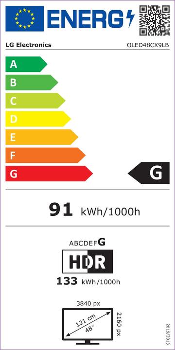 Energie-Label LG OLED48CX9LB (48", OLED, 4K)