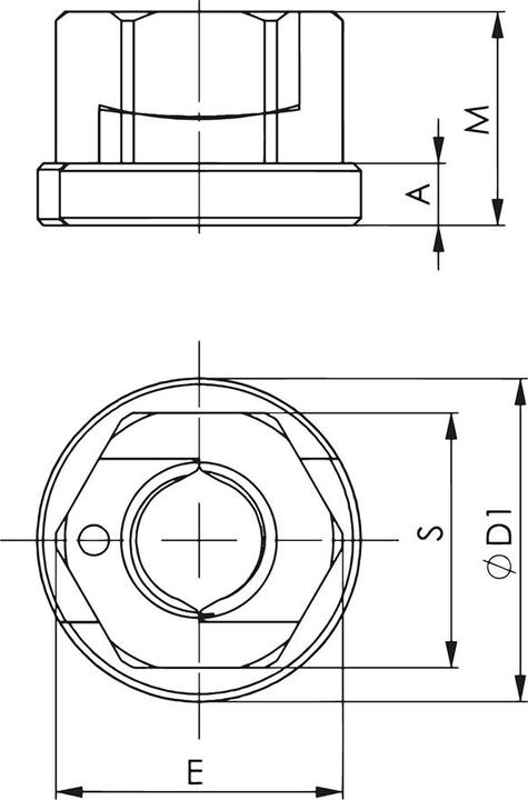 Produktbild Amf TWINNUT-Mutter mit Bund 6333S-M24