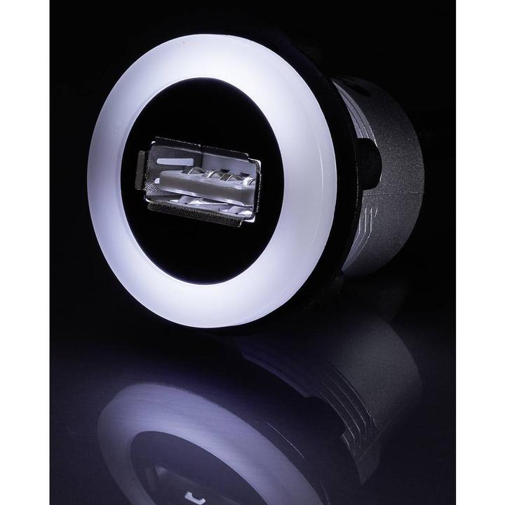 Image du produit Tru Components USB femelle encastré, encastré USB-05-BK USB femelle type A, éclairé sur USB mâle type A avec 60