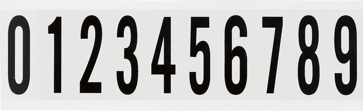 Image du produit Brady B-500, NL-W225-0-9, combinaison de chiffres, tissu vinyle, noir sur blanc, 57 x 22 mm, hauteur des
