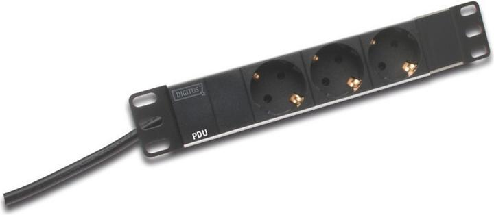 Immagine prodotto Digitus Striscia della presa 3-fold 25.4cm 10 pollici nero incl. staffa di installazione (3 x, CEE 7/3, 2 m)
