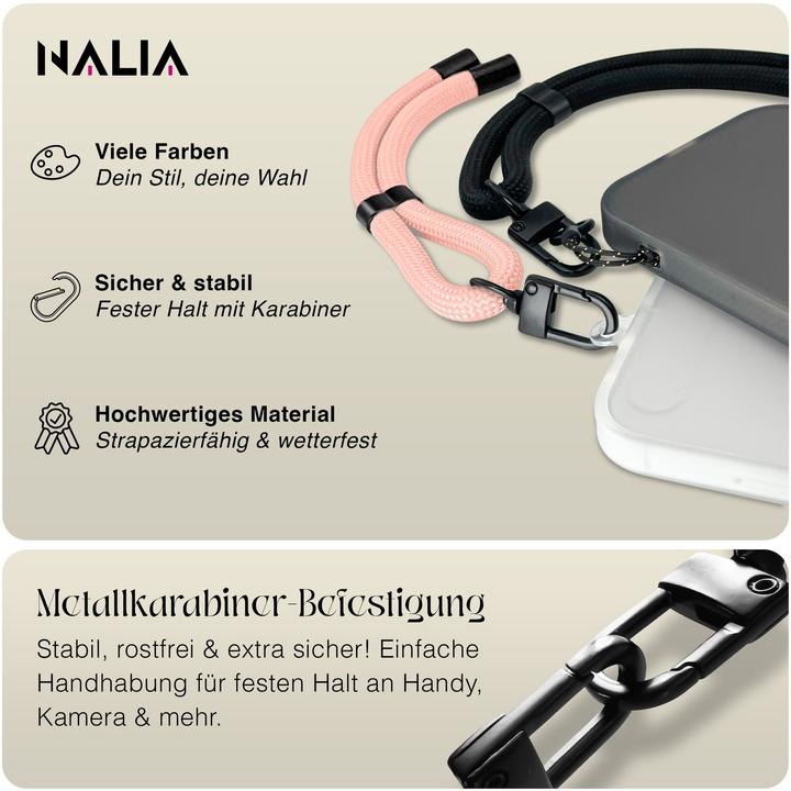 Actual product image Nalia Wristy Lanyard Handykette – Universal Trageband für Smartphones – Verstellbar, Soft & Elastisch
