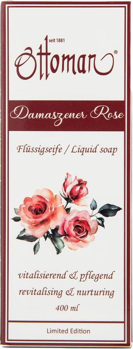 Ottoman Rose Flüssigseife, 400ml, sanfte Reinigung für Ihre Hände (Flüssigseife, 400 ml)