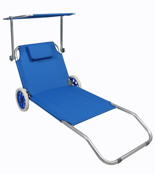 VCM Sun lounger with wheels and sun canopy (165 cm)