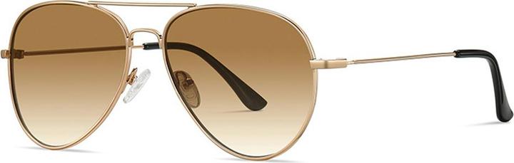 Techsuit - Sunglasses (3025) - for Women and Men, with UV Protection and Metal Frame - Gold / Brown