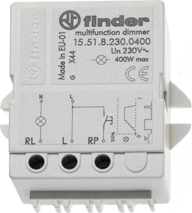 Immagine prodotto Finder Interruttore a impulsi con dimmer, serie 15.51.8.230 15.51.8.230.0400 230 V/AC 1 contatto NA/dimmer