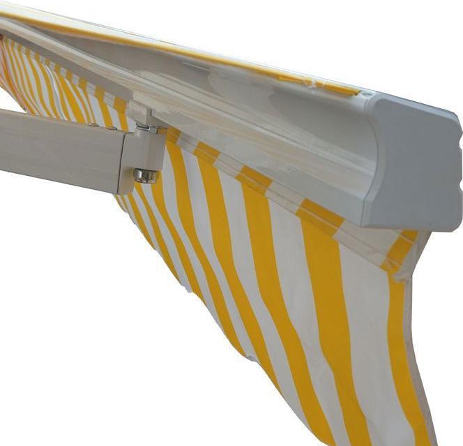 Produktbild Mendler Alu-Markise, Sonnenstoren Gelenkarmmarkise Sonnenschutz 4x3m, Polyester orange (4 m)