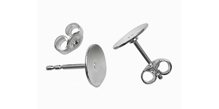 Immagine prodotto VBS Orecchini con piastrina, placcati in argento, 5 paia (Metallo)
