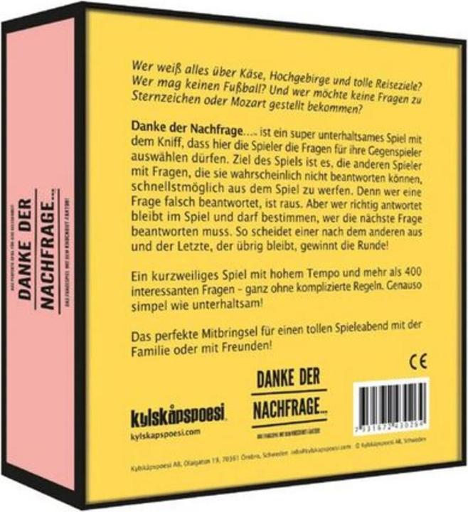 Nährwerte und Zutaten Danke der Nachfrage… (Deutsch)