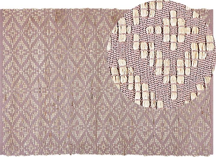 Actual product image Beliani Carpet Cotton Beige/Pink 160 x 230 cm GERZE (160 x 230 cm)