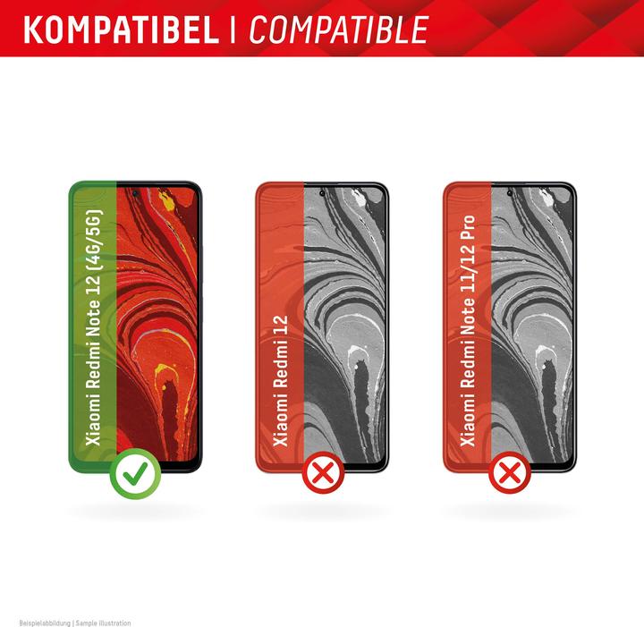 Productafbeelding Displex Real Glass, Full Cover Panzerglas (1 Stuk, Xiaomi Redmi Note 12, Xiaomi Poco X5, Xiaomi Redmi Note 12 5G)