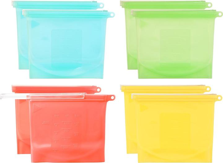 Produktbild Rosenstein & Söhne 8er-Set Silikon-Lebensmittelbeutel (8 x)