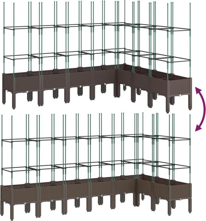 Image du produit VidaXL Bac à plantes avec treillis PP