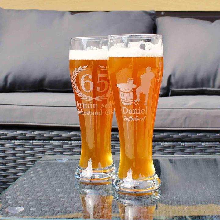 Actual product image Luxentu Weissbierglas mit Gravur 75. Jubiläum (0.50 l, 1 x)