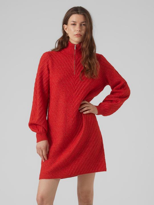 Image du produit Vero Moda VMANJASTINNA HIGHNECK ZIP DRESS GA EXC Robe en maille (XS)