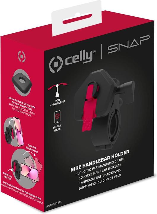 Produktbild Celly SNAPBIKE, Mobile phone/Smartphone, Passive holder, Bicycle, Scooter, Black