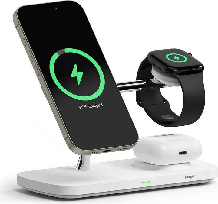Productafbeelding Ringke 3in1 QI2 MagSafe Wireless Charger - White (15 W)