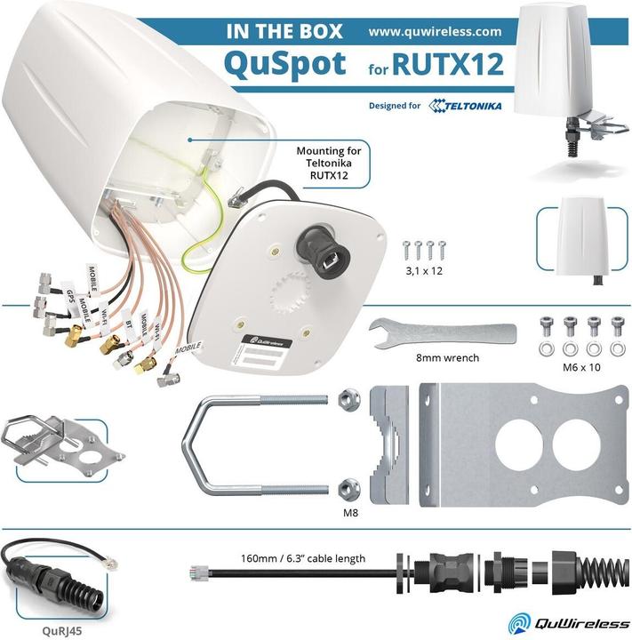 Produktbild Quwireless QuSpot for RUTX12 2x Antenna