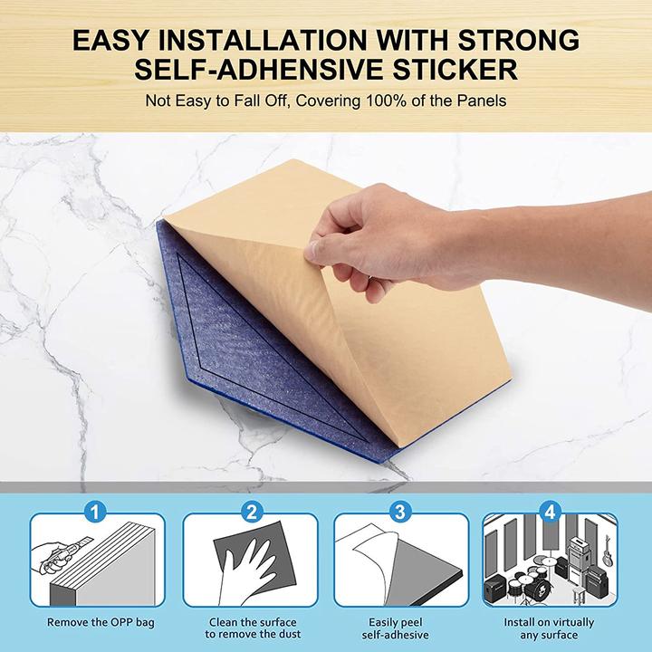 Actual product image Kuchoow Hexagon Acoustic Panels Self-adhesive