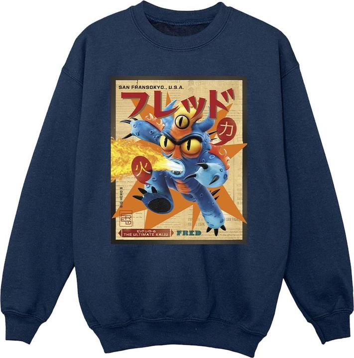 Disney Big Hero 6 Baymax Fred Newspaper Sweatshirt Mädchen