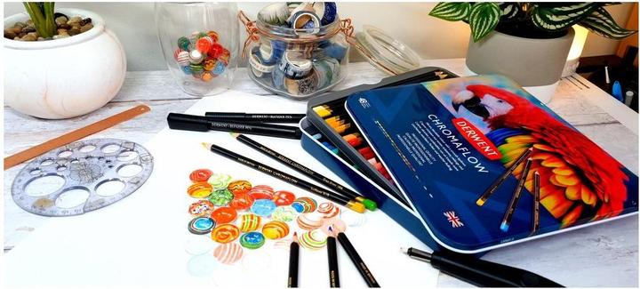 Actual product image Derwent Chromaflow coloured pencils, multicoloured, 3.5 mm, 48 pieces (Multicoloured, 48 x)