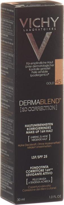 Actual product image Vichy Dermablend (3D Correction) Skin Imperfections Optically Correcting Make-up (45 Gold)