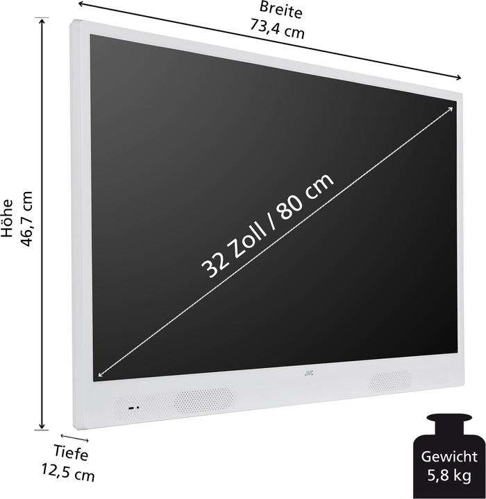 Actual product image JVC Portable 32-inch LED TV with rechargeable battery (HD Smart TV, HDR, triple tuner, HD+) (32", LCD, HD ready, 2024)