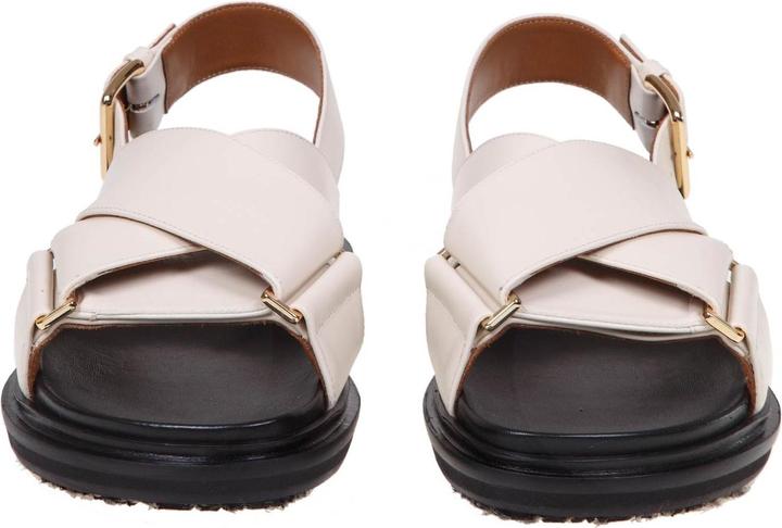 Actual product image Marni fussbett sandal in white leather (36)