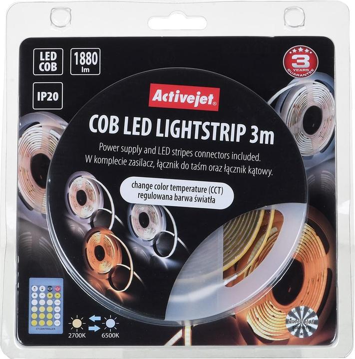Image du produit Activejet AJE-COB CCT strip light Universal strip light Indoor 3 m (300 cm, Intérieur)