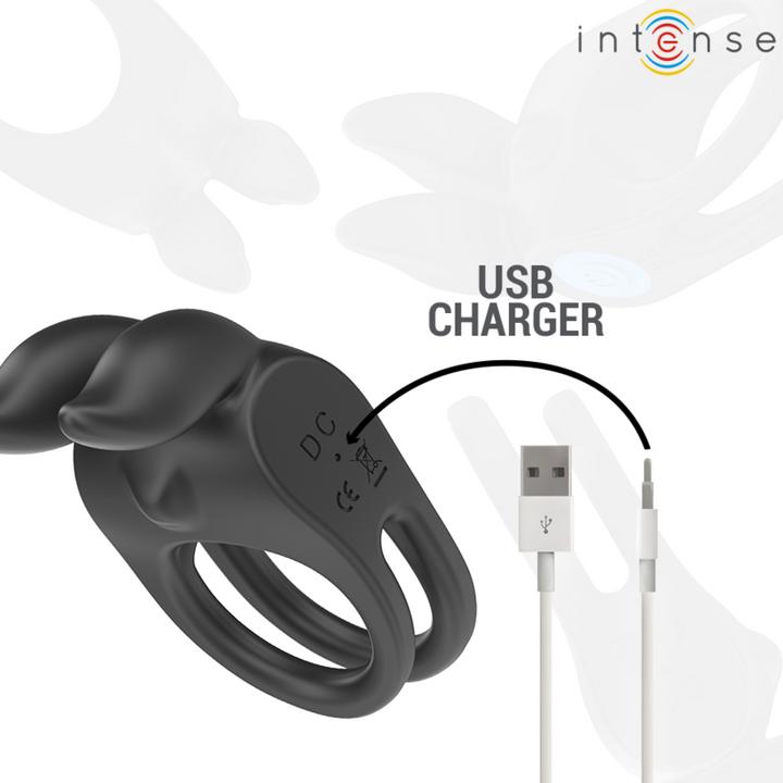 Image du produit Intense Sam Vibrator Doppel-Penisring 10 Vibrationen Schwarz