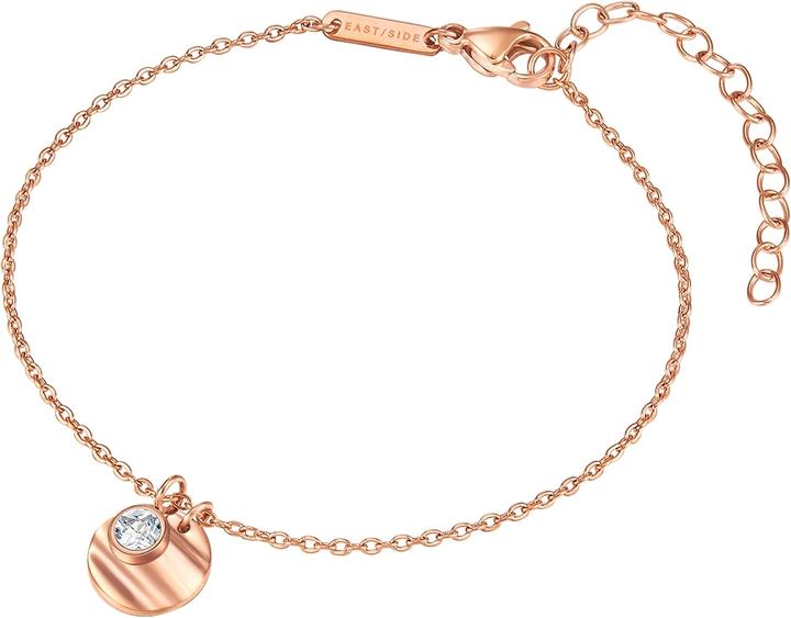 Immagine prodotto Eastside Bracciale in acciaio inossidabile con zirconi 18,0 cm di lunghezza base + 5,0 cm di estensione - (18 cm, Acciaio inossidabile)