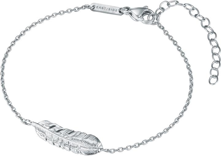 Eastside Armband Feder Edelstahl 17,0 cm Basislänge + 4,0 cm Verlängerung - 31922 (17 cm, Edelstahl)