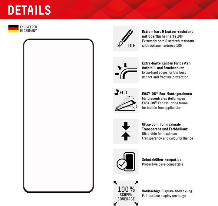 Actual product image Displex Premium Glass, Full Cover armoured glass (1 Piece, Samsung Galaxy S22 5G, Samsung Galaxy S23+)