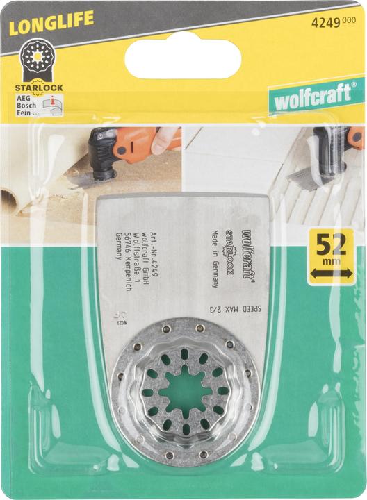 Produktbild wolfcraft wolfcraft 1 Schaber HCS, SL, 52 mm