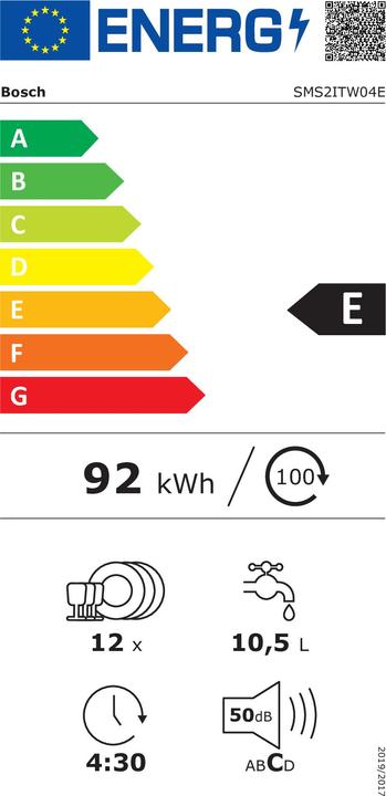 Energy Label Bosch Hausgeräte SMS2ITW04E