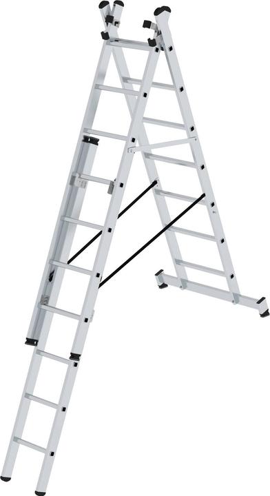 Actual product image Munk Multi-purpose ladder 3-section with nivello crossbar 3x7 rungs (Multi-purpose ladder, 3 cm)