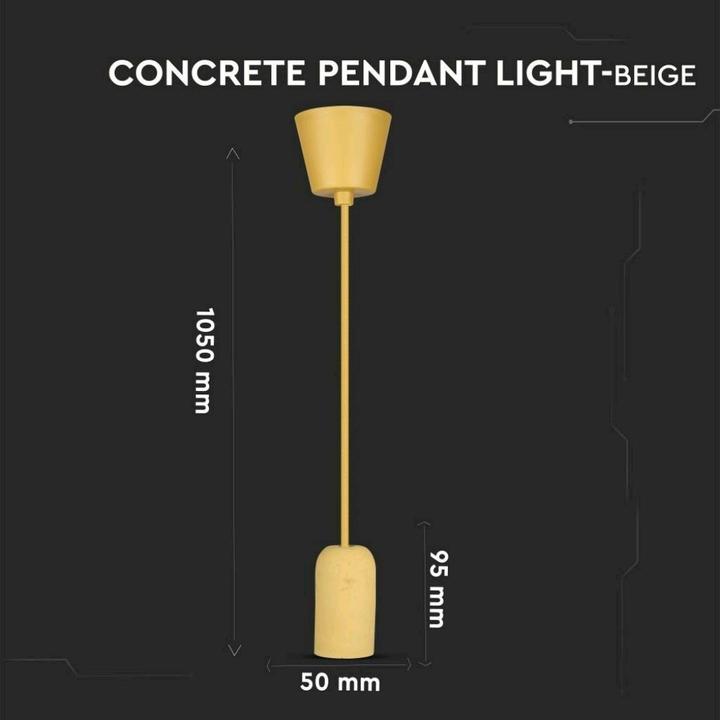 Produktbild V-TAC VT7668BE Beton Hängelampe Beige (E27)