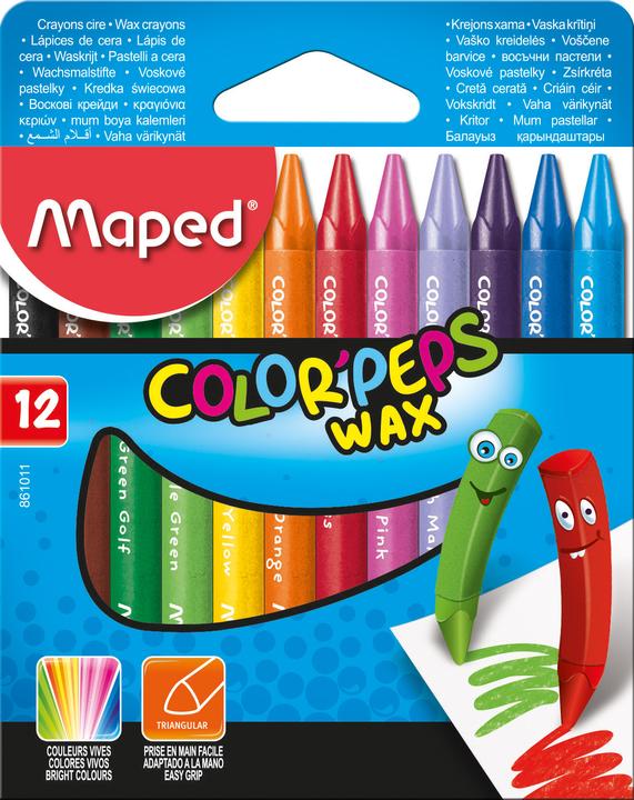 Actual product image Maped Wax crayon COLOR'PEPS WAX, 12-pack cardboard box (Multicoloured, multicolour, 12 x)