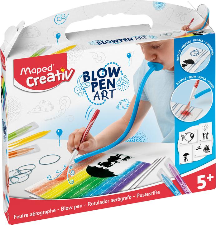 Image du produit Maped CREATIV 846710 Stylos à souffler Blow Pen String Art-avec spray et coloriage (Multicolore, 1 x)