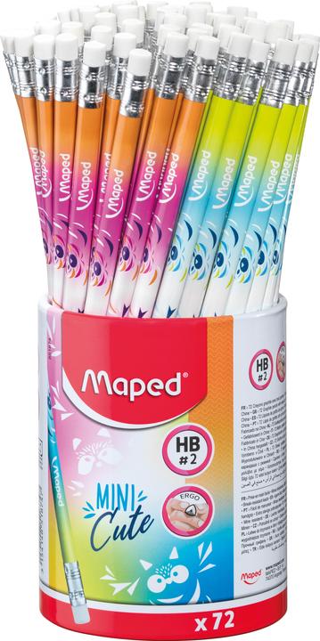 Produktbild Maped Bleistift MINI CUTE mit Radierer HB 72er Köcher Härtegrad Minenstärke 2.2 (HB, 72 x)