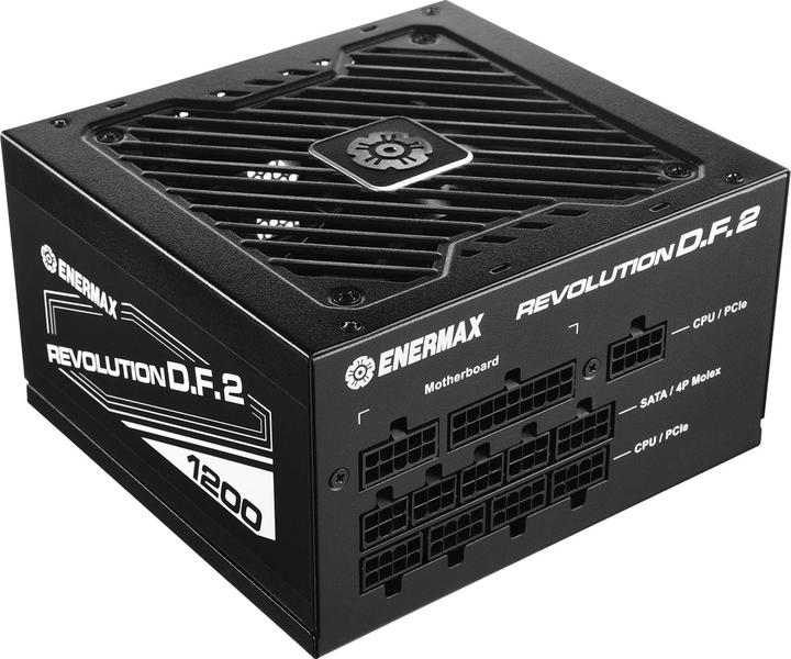 Actual product image Enermax REVOLUTION D.F. 2 1200W Compact Gaming Streaming ATX PSU 80Plus Gold Semi-Modular Semi-Fanle (1200 W)