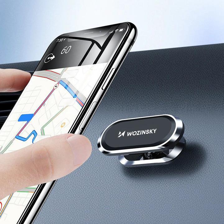 Actual product image Wozinsky Self-adhesive Magnetic 360 Car Dashboard Mount Silver (WMH-06)