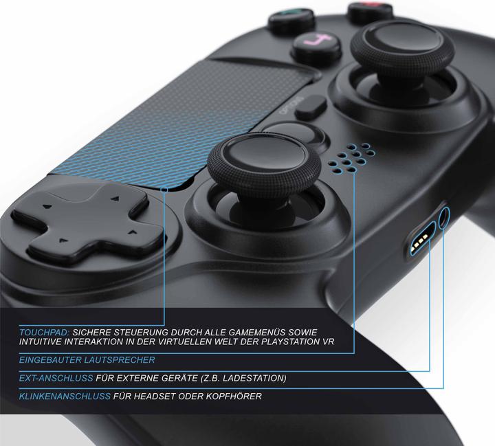 Actual product image CSL 2x Gaming Controller Set, Wireless Gamepad for PS4, Playstation Touchpad, 3.5 mm AUX. Dual Vibration (PS4, PC)