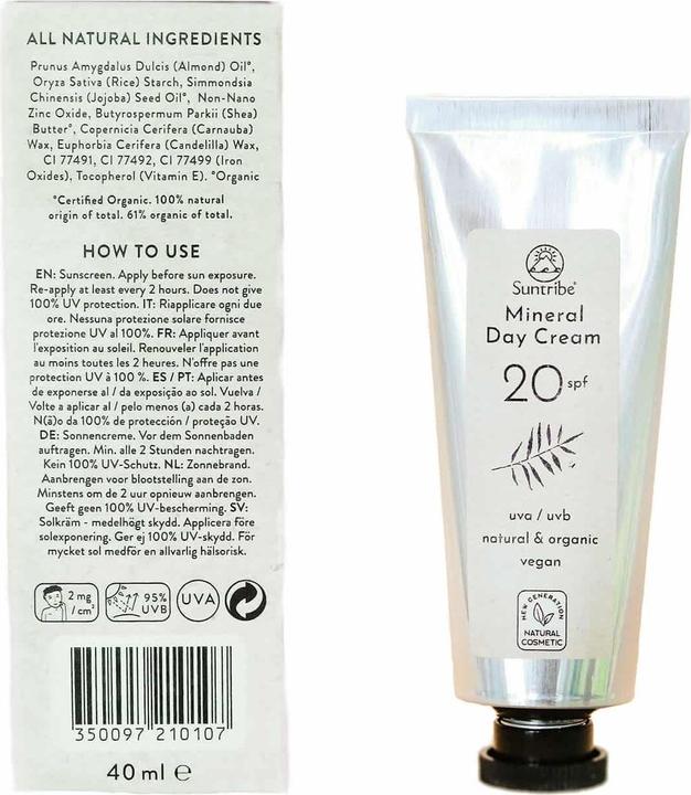 Actual product image Suntribe Mineralische Bio-Tagescreme (40 ml, Day cream, SPF 20)
